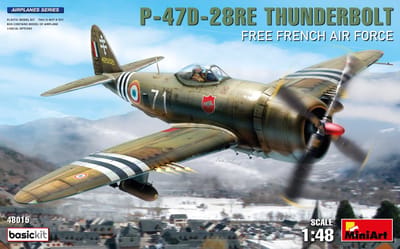 MiniArt Modelbouwpakket Militaire voertuigen - 48015 P-47D-28RE Thunderbolt - Free French Air Force Plastic - 1:48 - Modelbouw