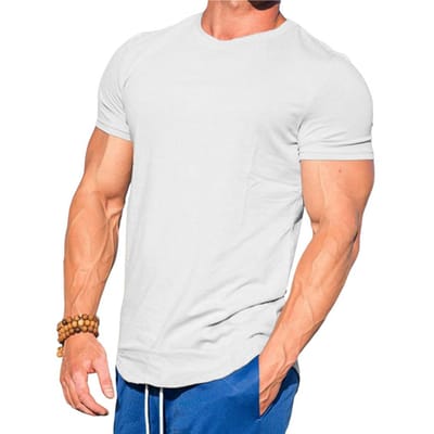 Heren Sport Top Ronde Hals Dun Zweetabsorberend Sneldrogend Korte Mouw Effen Kleur Basketbal Training Fitness Workout T-shirt M