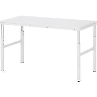 Rau ESD-onderbouwtafel E-serie, handmatig in hoogte verstelbaar, 28 mm spaanplaat met melamine coating, tot 450 kg, B 1000 x D 700 x H 650-1000 mm, lichtgrijs