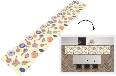 Keukenloper - Loper keuken - Pan - Jaren 50 - Patroon - 300x50 cm - Keukenloper vinyl