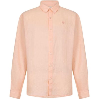 Timberland Heren Linnen Relaxed Fit Overhemd (Perzik)