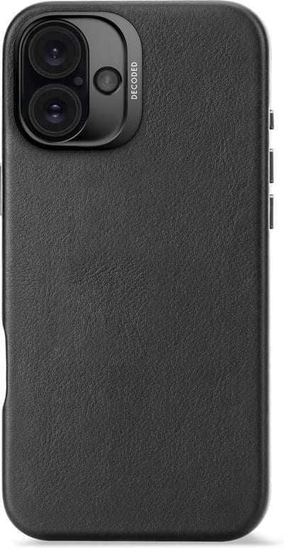 DECODED Leren Hoesje Geschikt voor iPhone 16 Plus - Gemaakt van Premium ECCO Leer - Geschikt voor MagSafe - Zwart