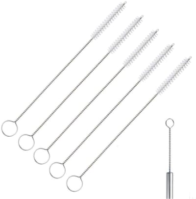 Reinigingsborstel voor rietjes, 5 stuks zachte nylon borstels voor het reinigen van rietjes