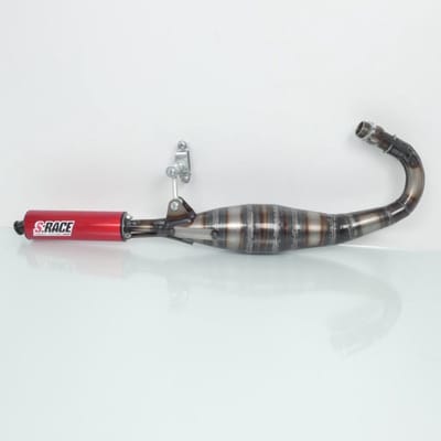Pot d'échappement long de détente MVT S Race SP2 pour mobylette MBK 51 silencieux rouge Neuf