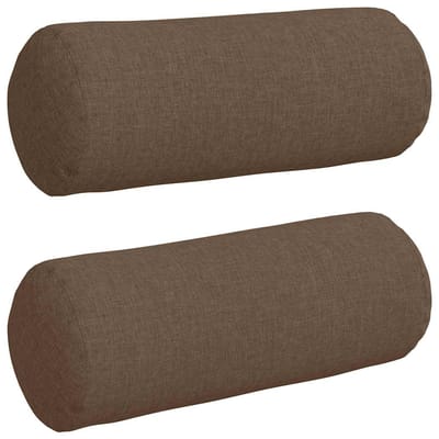 vidaXL Bolster Kussens 2 st Stof Bruin Ø 15 x 40 cm