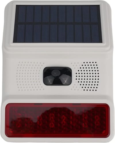 Zonne-energie Sirene - Alarmlicht - Huisbeveiliging - Draadloze Strobe - 17 x 13 x 8 cm - Wit en Rood