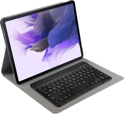 Just in Case tablet Hoes met Toetsenbord geschikt voor Samsung Galaxy Tab S7 FE - QWERTZ Bluetooth Keyboard Case - Zwart