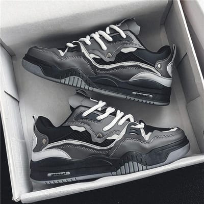 Heren Gevulkaniseerde Schoenen Trendy Gepersonaliseerde Tiener Casual Schoenen Ronde Neus Vetersluiting Plus Size Platform Schoenen Heren Schoenen Te Koop 40 gray