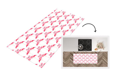 Keukenloper - Loper keuken - Flamingo - Patronen - Roze - Jungle - 120x50 cm - Keukenloper vinyl