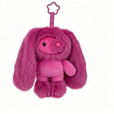 Schattige JuJu Konijn Pluche Knuffel Lang Oor Konijn Cadeau Mooie Bloem Oog Konijn Sleutelhanger Rugzak Hanger Bedeltjes Verjaardag Fans Cadeaus pink
