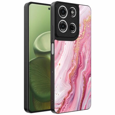 Geschikt voor Motorola Edge 60 Telefoonhoesje met marmer opdruk - TPU backcover case marble design - Roze - Smartphonica geschikt voor Motorola Edge 60