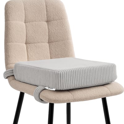 Flumi - Kinder Zitverhoger Kussen - Corduroy Stof - Afneembare Wasbare Hoes - 33x33x9 cm - Grijs