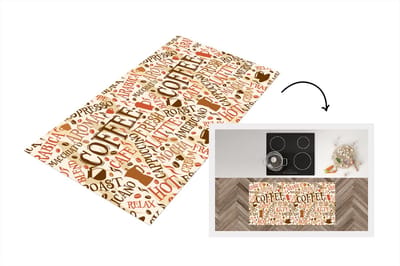 Keukenloper - Loper keuken - Koffie - Vintage - Patroon - 120x60 cm - Keukenloper vinyl
