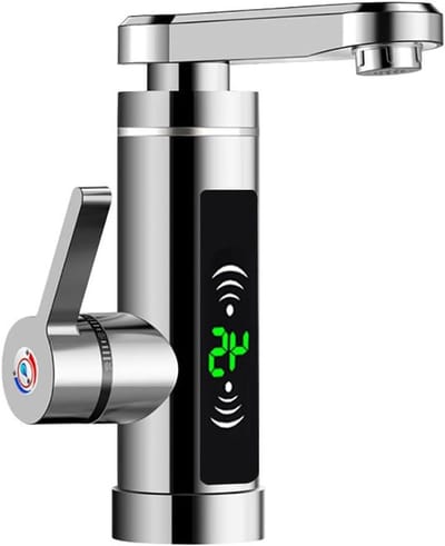 Elektrische Waterkraan - Doorstroomboiler Armatuur - Direct Warm Water - Digitale Temperatuurweergave - 3300 Watt - Roestvrij Staal