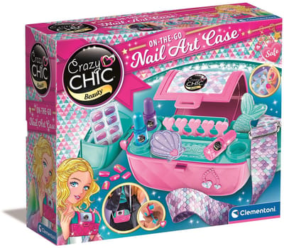 Clementoni - Crazy Chic - Nail Art Case - On the go - Nagellak set voor kinderen - Vanaf 6 jaar