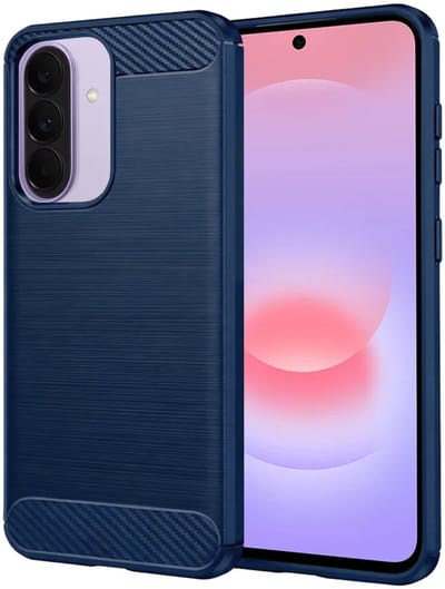 Hoesje geschikt voor Samsung Galaxy A37/A36/A56 - Techsuit Carbon Silicone Back Cover - Blauw