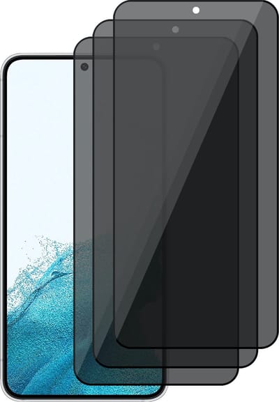 Privacy Screenprotector geschikt voor Samsung Galaxy S22 - Volledig Dekkende Gehard Glas Tempered Glass Screen Protector - 3 Stuks