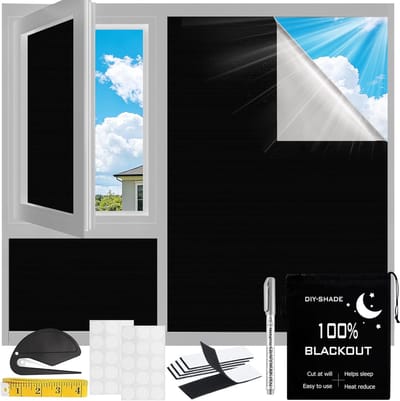 SnelShoppen - Dakraam Verduistering, Verduisteringsfolie voor Ramen met Klittenband, Zonwering en Hittebescherming, 200 x 145 cm, Ideaal voor Reizen e