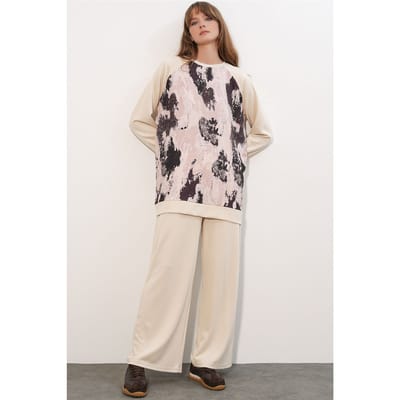 Oversized Abstract Print Coltrui & Broek Set