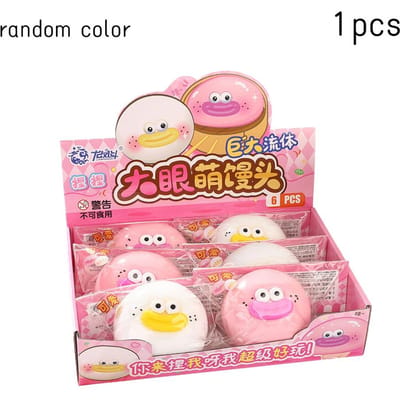 Jumbo Squishy Stressverlichter Speelgoed Grappig Mantou Broodje TPR Knijpspeelgoed Zacht Langzaam Rijzend Fidget Speelgoed voor Kinderen Volwassenen Willekeurig 1 stuk pink