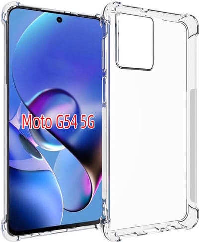 MobyDefend Hoesje - Geschikt voor Motorola Moto G54 - Transparante Shockproof TPU Backcover - Verstevigde Hoeken - Volledig Doorzichtig
