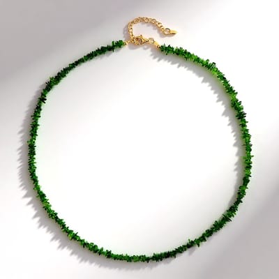 Russische Diopside verguld zilveren ketting