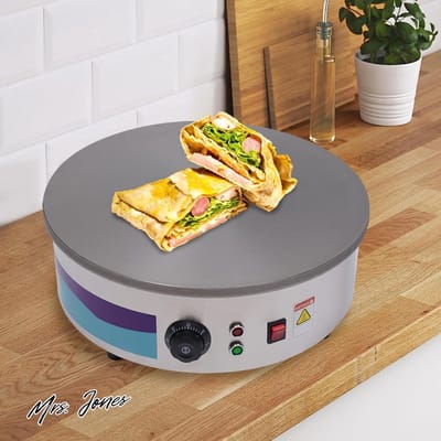 Mrs. Jones 2800 W commerciële ronde pannenkoekenmaker 45 cm professionele crêpeplaat roestvrij staal 150-280 °C .