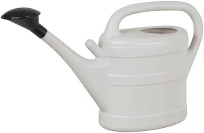 Lichtgrijze gerecycleerde kunststof gieter 10 liter met afneembare rozen