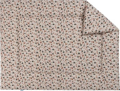 BINK Bedding Boxkleed Leopard 71 x 122 cm - vulling fiberfill 400 grams - speelkleed - tweezijdig - leopardprint - luipaard - panter - zand - caramel - zwart - beige