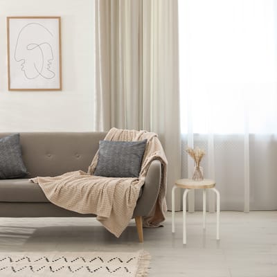 Kruk / hocker ALRANDA metaal / MDF wit / eiken hjh LIVING