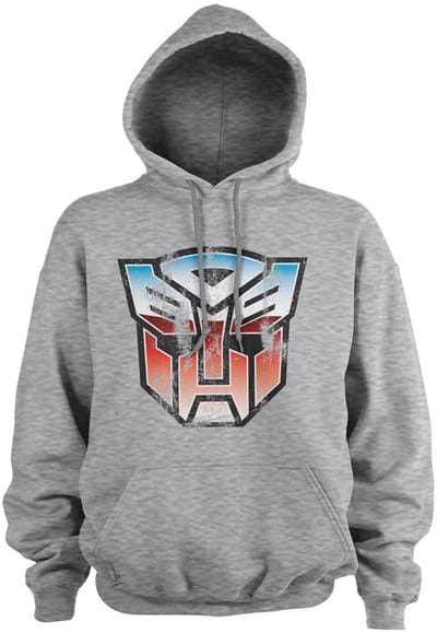 Transformers Hoodie met Autobot-schild in distressed-look, heathergrijs
