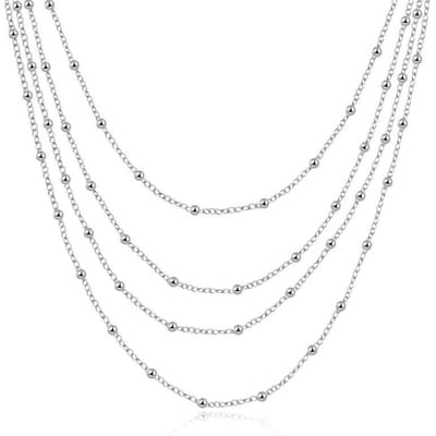 Elegante Dames Accessoire Meerlaags Kralen Design Lange Ketting 925 Sterling Zilver Mode Ketting Voor Dames Bruiloftsfeest Cadeau white