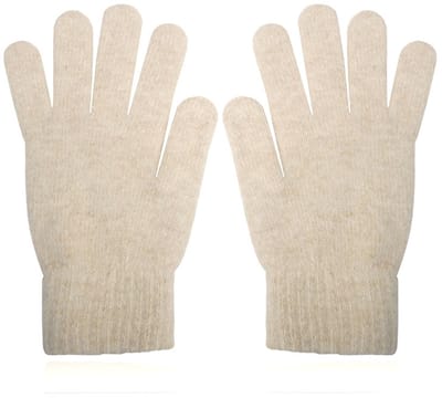 Zachte Dameshandschoenen - Beige - Kasjmir-look in Small/Medium