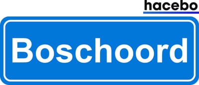 Hacebo - Plaatsnaam Sticker - 29x10 CM - Boschoord sticker - Verkeersborden sticker - grappige cadeaus - Boschoord