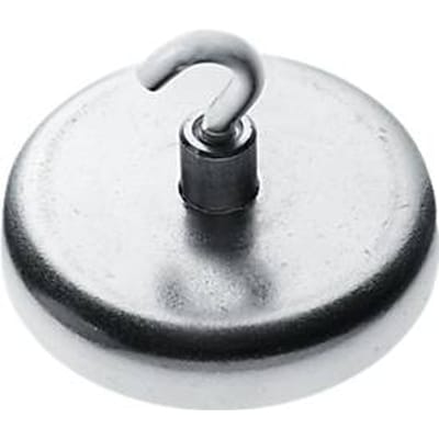 Krachtmagneet met haak, Ø 25 mm, hechtkracht ca. 4 kg, gegalvaniseerd, 5 stuks