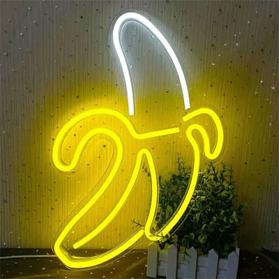 ZoeZo Neon Wandlamp Banaan - Neon verlichting - Sfeerverlichting - LED lamp - Neonlicht - Neon Sign