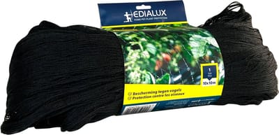 Edialux Vogelweringsnet voor tuin, ideaal voor het beschermen van aardbeien, groenten, fruit en bloemen, weerbestendig en eenvoudig te monteren beschermnet tegen vogels zoals duiven, kauwen, eksters en kraaien, maaswijdte 22 mm, 10 x 10 m, 100 m²