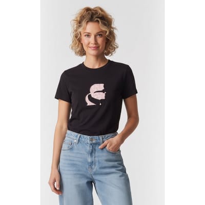 Karl Lagerfeld Boucle Karl T-shirt Black Taglia: XS | Maglie Sportivi Outlet | Donna | Nero