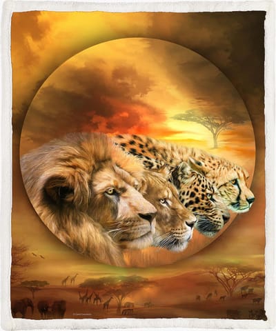 The Coloured House - Fleece Deken Spirit of the Savannah - 150 x 200 cm - Sherpa - Carol Cavalaris
