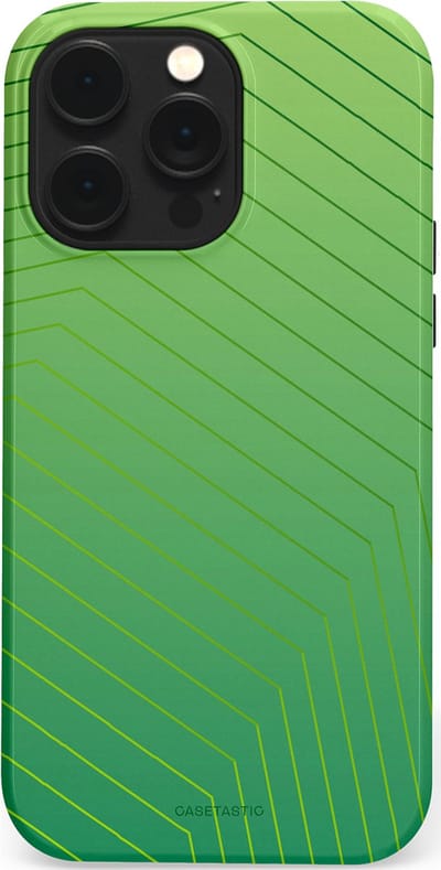 Casetastic Hoesje Geschikt voor Apple iPhone 14 Pro Max Magsafe - Stijlvolle Beschermende Duo-layer Case - Neon Groen Net