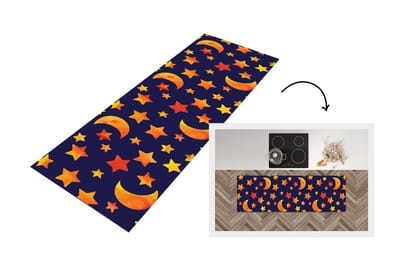 Keukenloper - Loper keuken - Sterren - Nacht - Patronen - Kind - 150x50 cm - Keukenloper vinyl