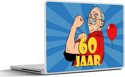 Laptop sticker - 14 inch - Verjaardag - Jubileum - 60 jaar - Man - 32x5x23x5cm - Laptopstickers - Laptop skin - Cover
