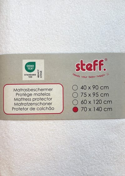STEFF matrasbeschermer 70 x 140 cm wit met waterbestendige PU-laag OEKO TEX standard 100