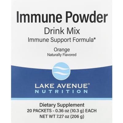 Lake Avenue Nutrition, Mélange pour boisson en poudre stimulant l'immunité, Saveur orange, 20 sachets, 0,36 oz (10.3 g) Par paquet
