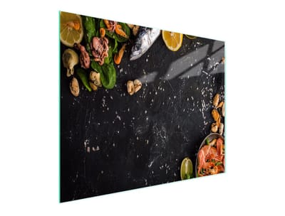 TMK ArtDeko - Snijplank - Glas - Hartvormige Hoeken - Motief: Vis