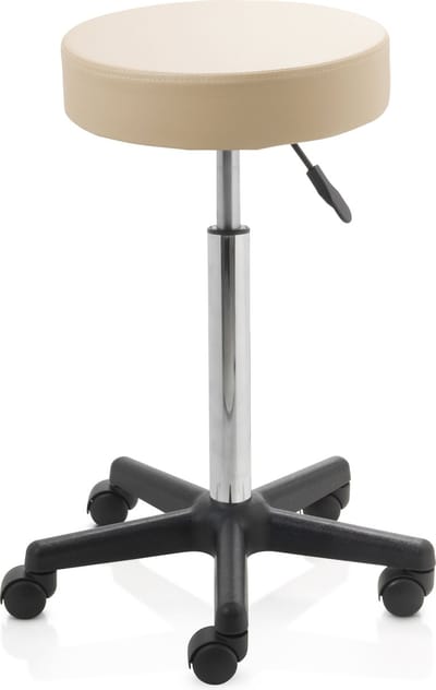 ZenGrowth ergonomische tabouret met hoge gasveer beige - Kapperskruk op zachte wielen – Tabouret - In hoogte verstelbaar