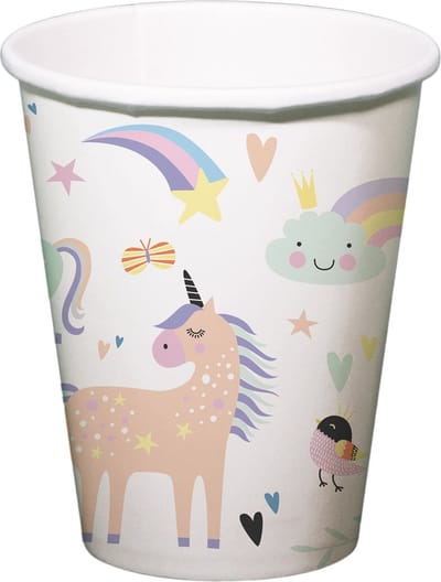Bekers Unicorns & Rainbows 250ml - 6 stuks