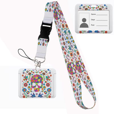 Botten Skelet ontwerp Lanyard Zakelijke Credit horizontale Kaarthouder Nekband Sleutelhanger Ophangtouw ID-badgehouder Lariat Lasso