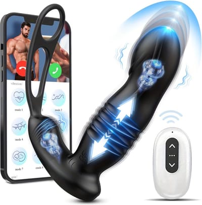 Bovista Stotende Buttplug - Stotende Dildo - Bewegende Dildo - Stotende Vibrator - Thrusting Dildo - Verwarmde Dildo - Voor Mannen - Inclusief Afstandsbediening