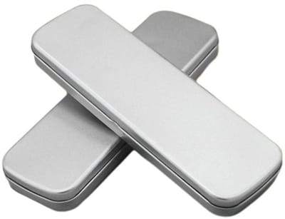 Metalen Pennenetui Zilver – Set van 2 Stuks – Compact & Duurzaam Pennendoosje voor School, Kantoor & Thuis